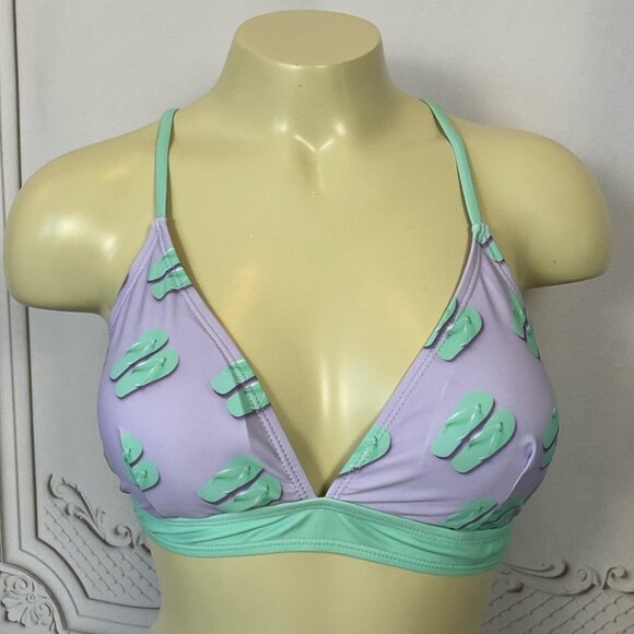 Undercurrent Triangle Top 2 Piece Swimsuit Purple Flip Flops Juniors Lg Bikini - Picture 3 of 7